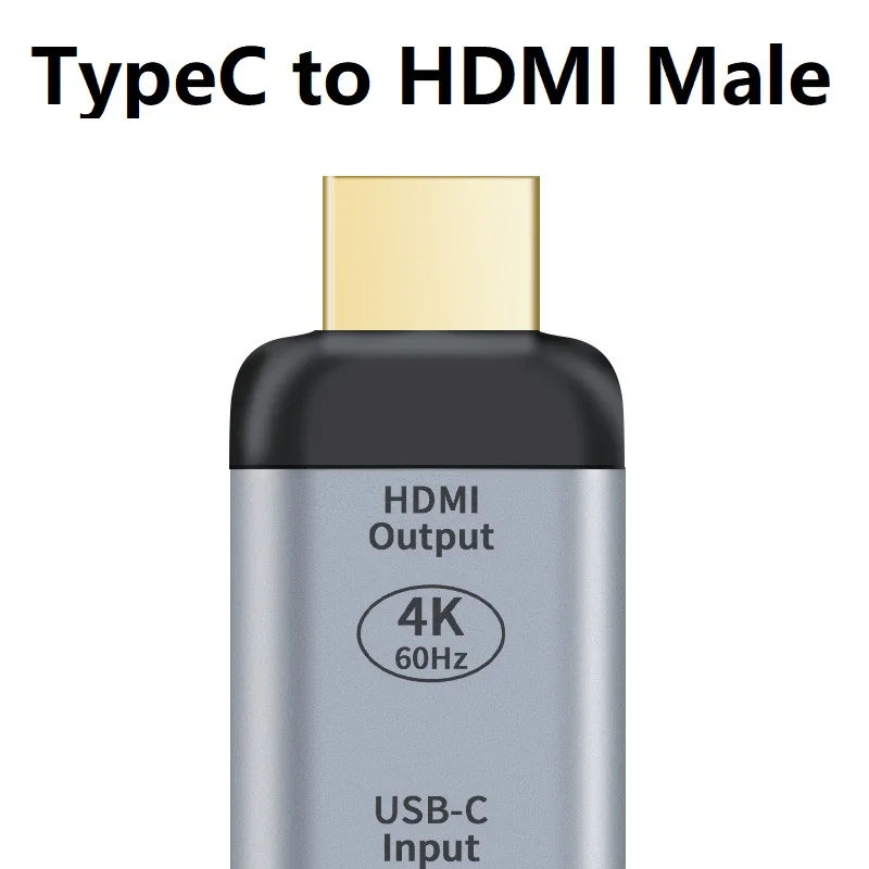 Usb tipo c para Hdmi Adaptador dp Compatível Conversor para Celular Macbook Pro Air Laptop Fêmea para Macho 4k 60hz - Imagem 3