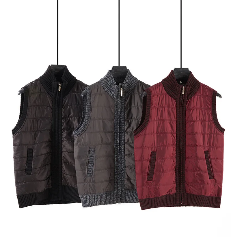 Winter Fashion New Men's Sweater Vest Thick Warm Sleeveless Jackets Coat Cashmere Male Casual Zipper Knitted Fleece Vest M-3XL