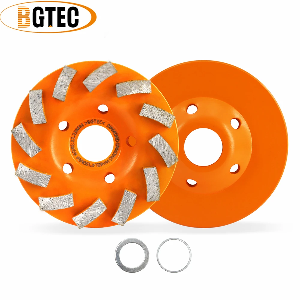 BGTEC 1pc 4"/Dia100mm Diamond Grinding Wheel Cup Wheels For Concrete Marble Granite Masonry Brick Bore 22.23mm Hot Pressed Disc