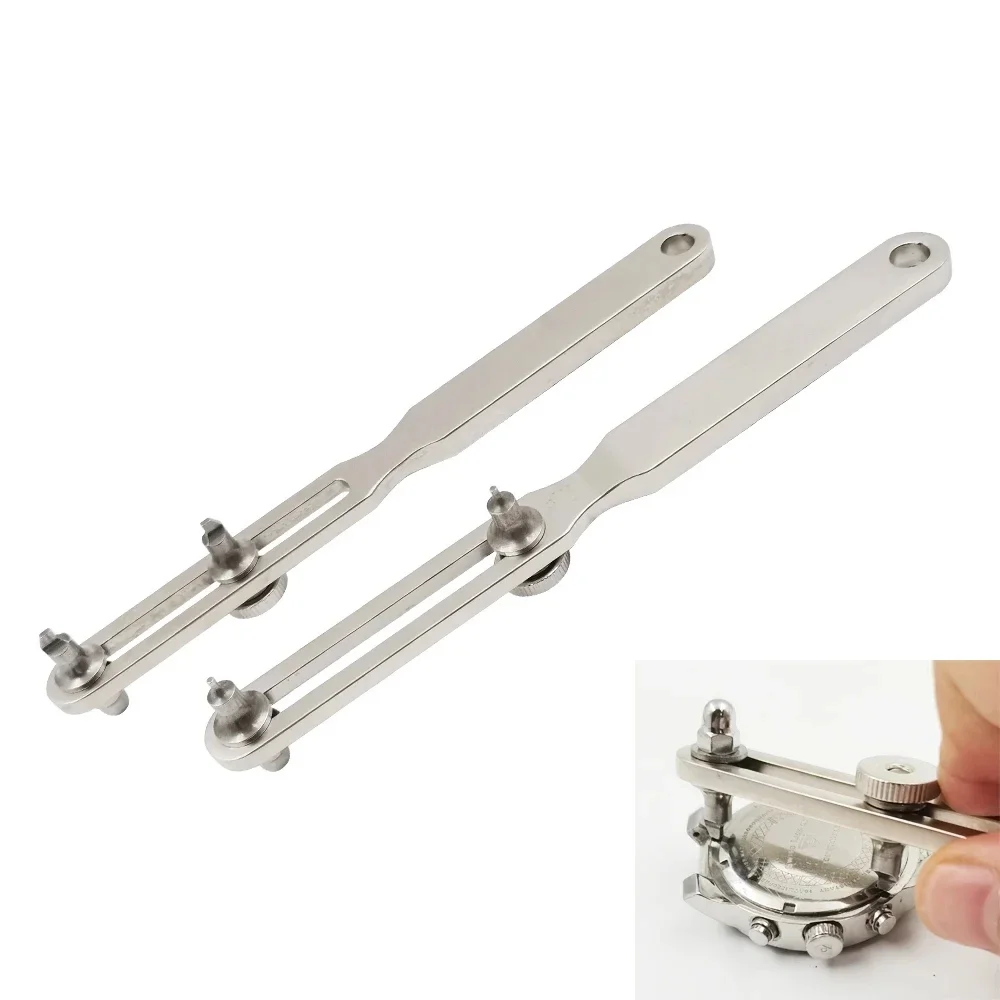 Watch Back Case Opener Adjustable Press Closer Remover Repair Stainless Steel Two-jaw Spanner