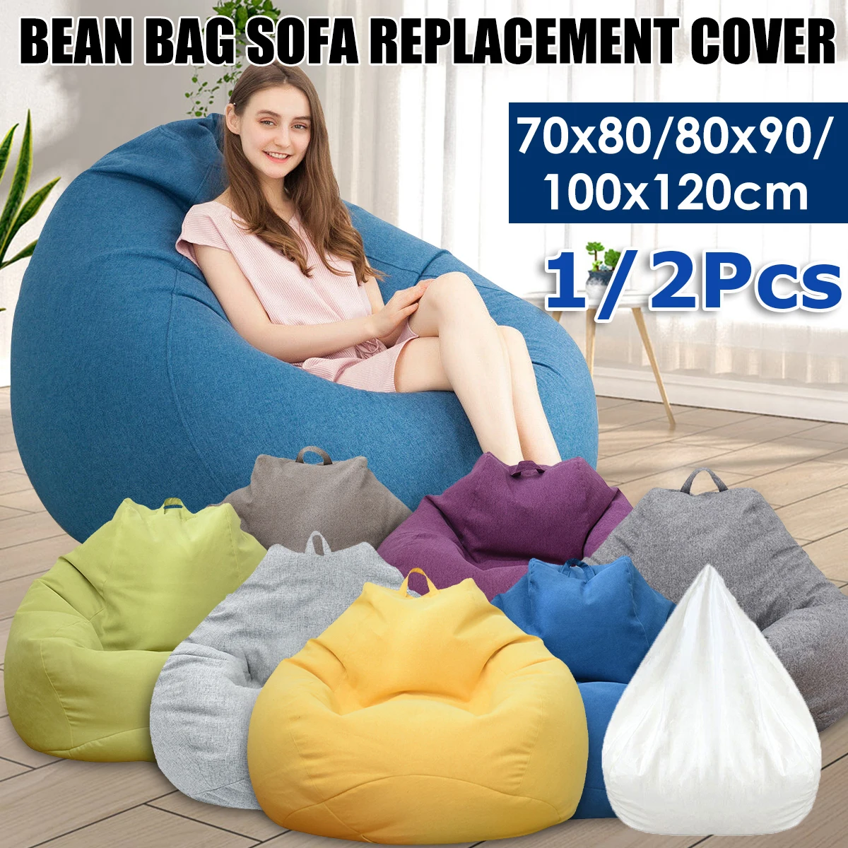 Luxurious Large Bean Bag Lounger Cover - Plush, Comfortable & Stylish Passive Seating Solution