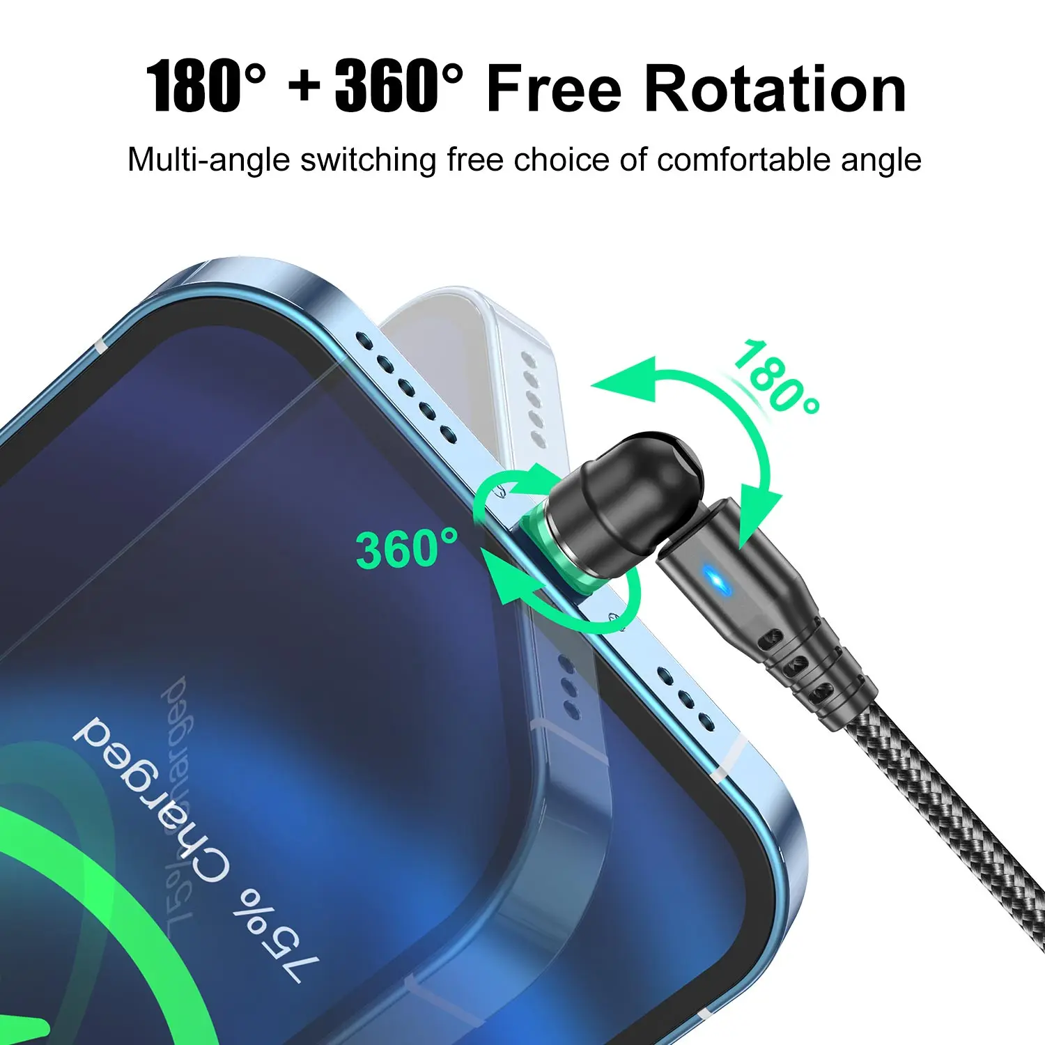 USLION 60W Fast Charging Magnetic Cable Quick Charge 4.0 Type C to Type C Cable PD USB 2 in 1 Data Charger Cable with Connecter