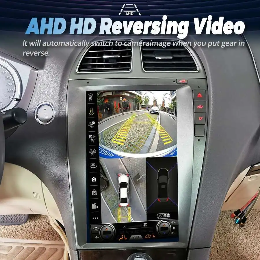 Radio de coche 2Din con pantalla Android de 12.8 pulgadas y Carplay para Lexus ES350 ES ES240 ES300 2006-2012, estéreo, GPS, reproductor multimedia de video. 4
