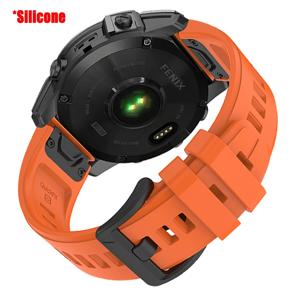 Premium QuickFit Silicone Leather WatchBand - Sport Strap, 26/22mm