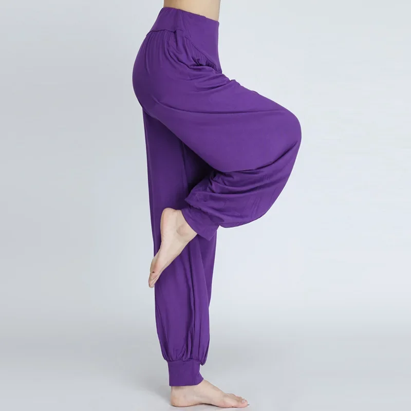 

High Waist Loose Yoga Pants Plus Candy Color Bloomers Fashion Comfortale Summer Sport Wear Oversized Lantern Pants for Dancing
