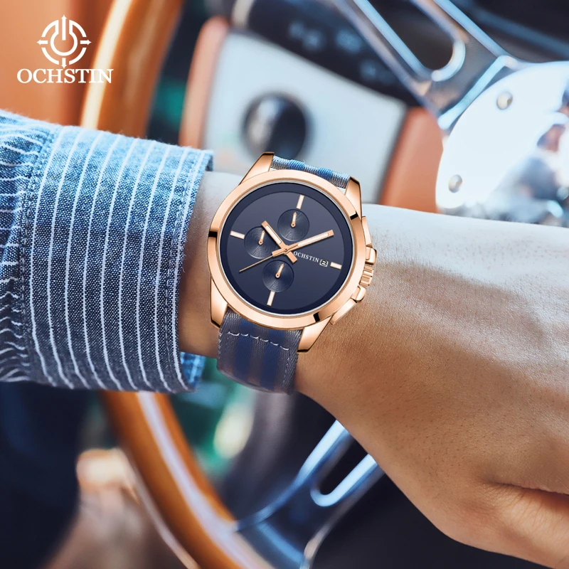 Ochstin Creative Nylon Series Fashionable and Gorgeous Original Multi functional Movement Waterproof Watch Men's Quartz Watch
