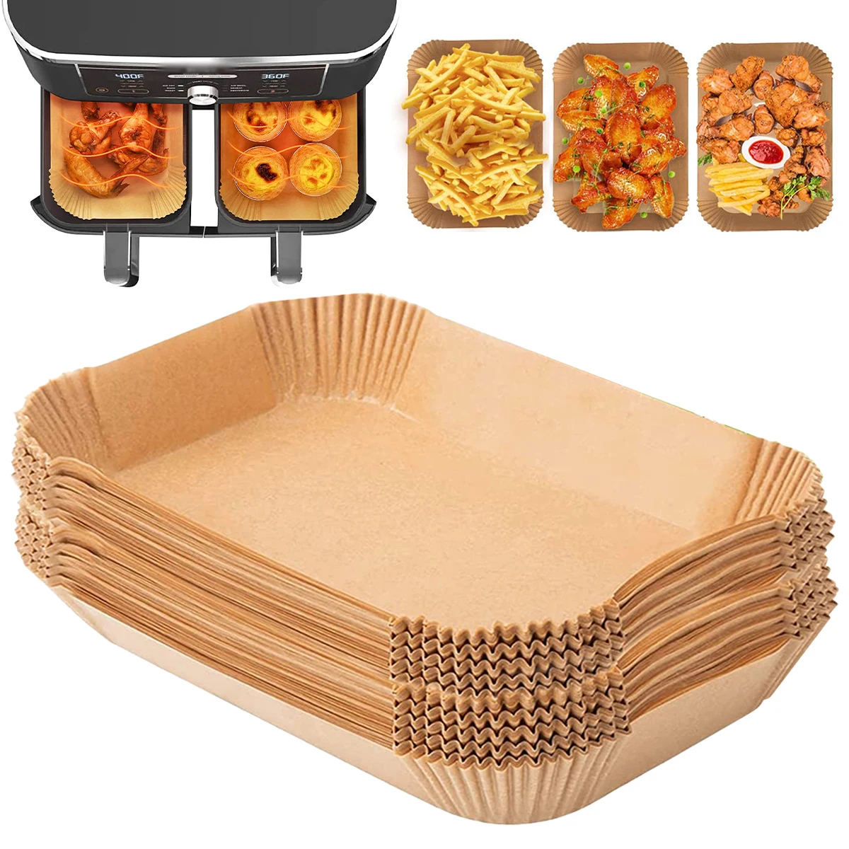 300/100pc Air FryPaper Non-stick Square Parchment Paper Heat-resistant Roasting Pad Oilproof Bake Liner for Ninja Dual Air Fryer 300/100pc Air FryPaper Non-stick Square Parchment Paper Heat-resistant Roasting Pad Oilproof Bake Liner for Ninja Dual Air Fryer