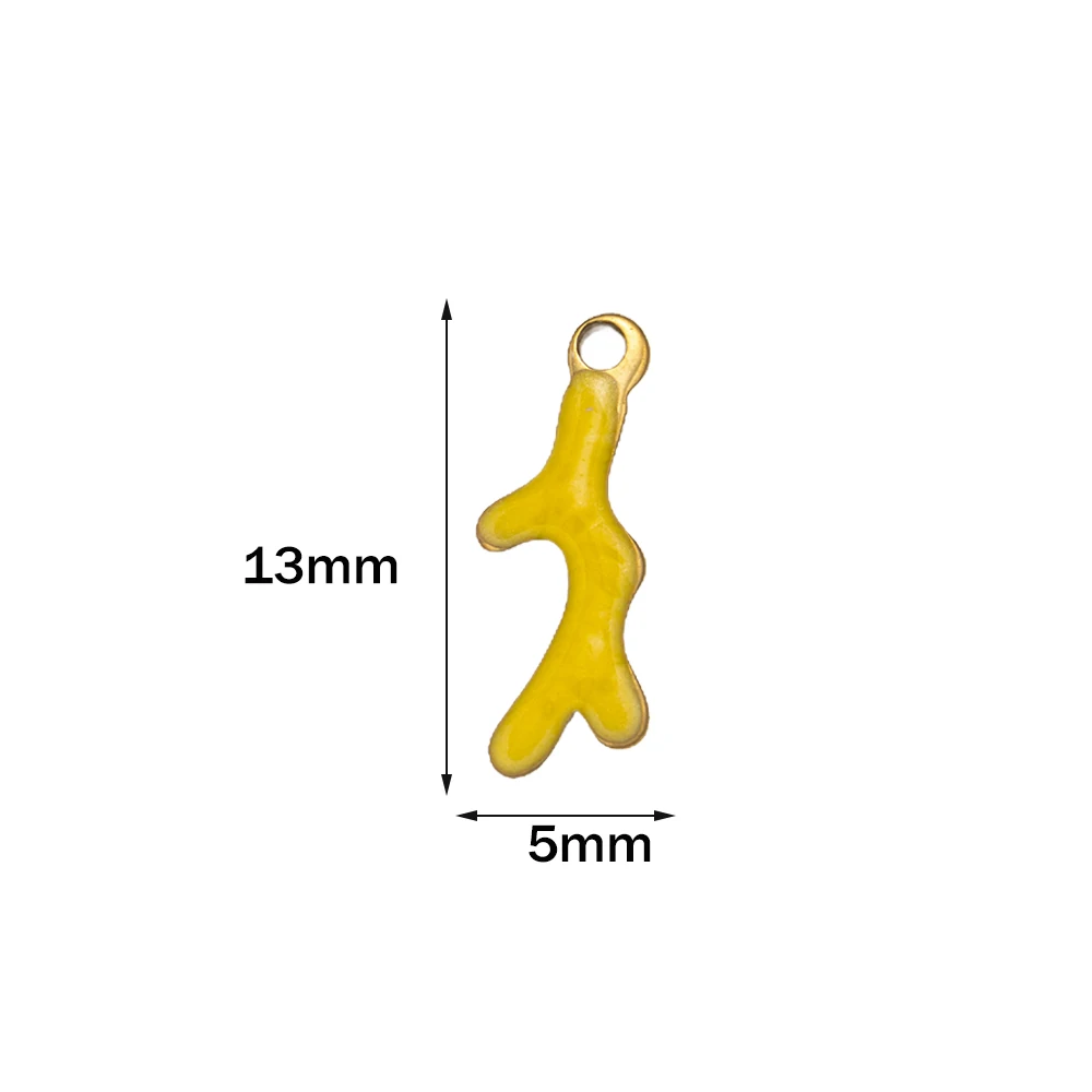 20 Stück 13X5mm 3D Emaille Korallen Charms Anhänger Edelstahl Metall DIY Schmuckherstellung Zubehör für Armband Ohrringe Halskette – Detail 8
