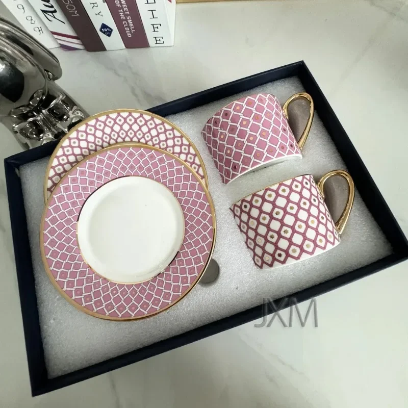 오후 티타임 및 커피타임을 위한 고급 식기류, 러시아 로얄 블루 본차이나 금도금 커피잔 세트