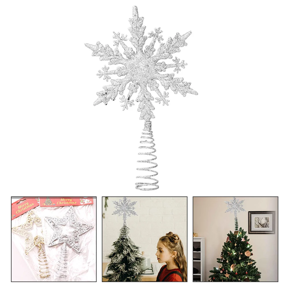 

Christmas Tree Snowflake Decorations Topper for Xmas Treetop Wrought Iron Ornament