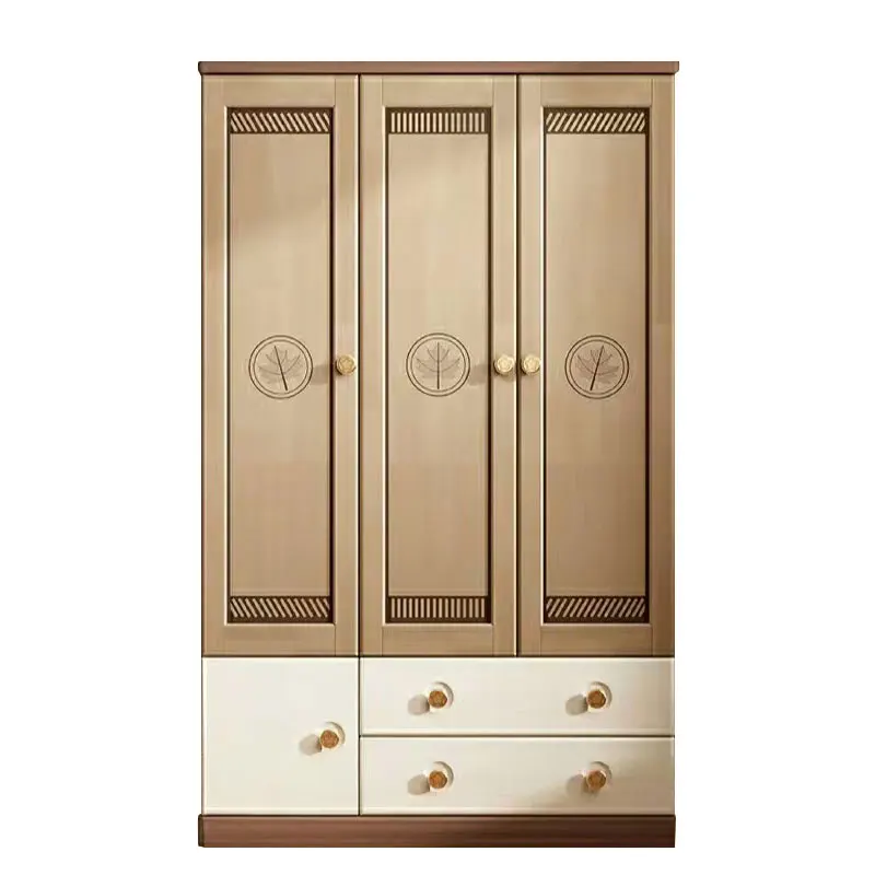 Children\'s Wardrobe Two-Door Three-Door Armoire with Two Drawers Modern Kids Bedroom Furniture Storage Locker