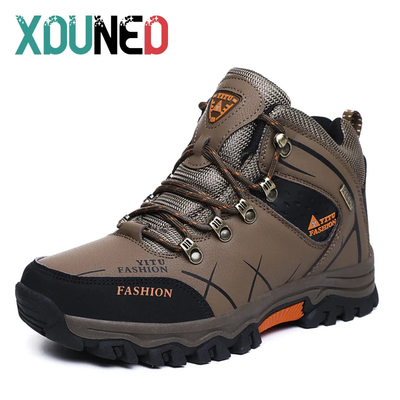 

New Men's Winter Boots Men's Snow Boots Winter Warm Leather Waterproof Men Sneakers Outdoor Breathable Hiking Boots Work Shoes