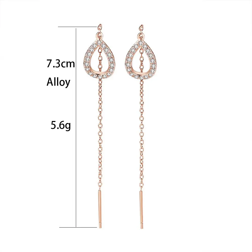 Long Earrings Fairy Lady Tassel Earrings Zircon Long Ear Cord