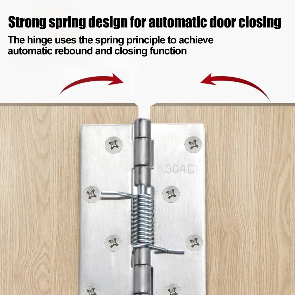 1/2Set Self Closing Spring Door Hinges Stainless Steel Hinge For Cabinets Door Closer Automatic Closing Hinge Furniture Hardware stainless steel hinges,door hinges