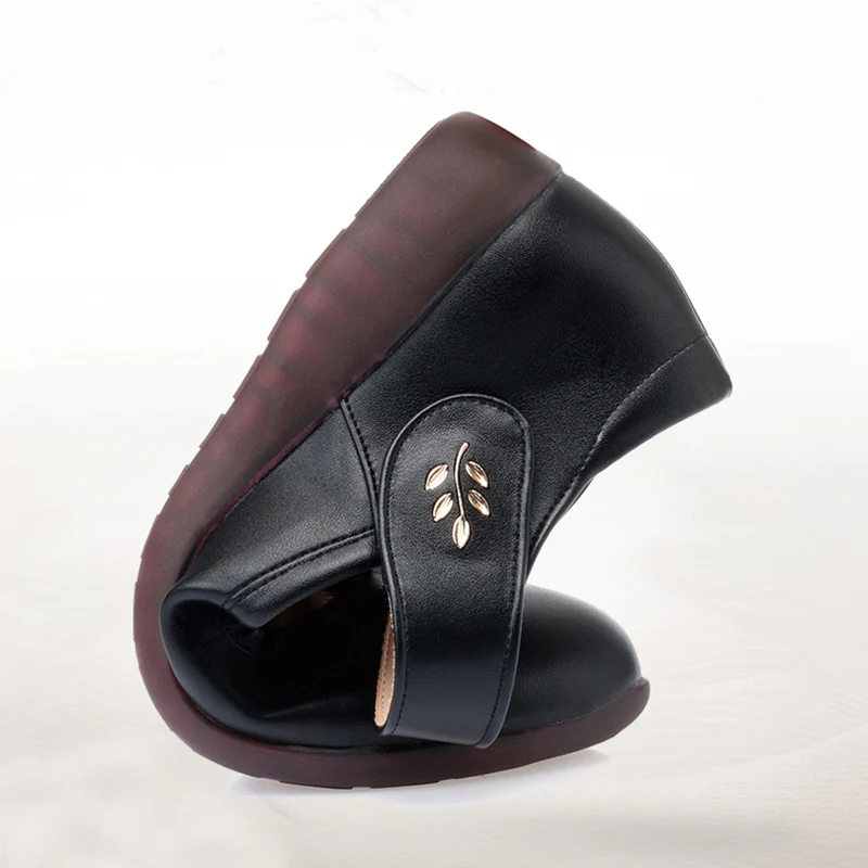Rimocy 2024 New Soft Bottom Flats Women Black Ankle Strap Casual Shoes Woman Comfortable Pu Leather Shallow Mouth Mom Shoes