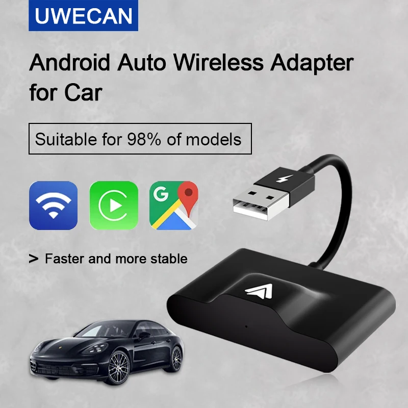 Android Auto Wireless Adapter for Car, Plug Play 5GHz WiFi Online Upgrade