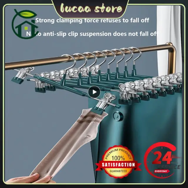 Stainless Steel Pants Hanger Organizer Clothes Rack Non-slip Clips Trouser Hangers Underwear Storage Wardrobe Drying Rack