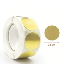 Kraft Round Self - Adhesive Personalized Label Stickers - 500 pcs (1 roll 1 roll golden)
