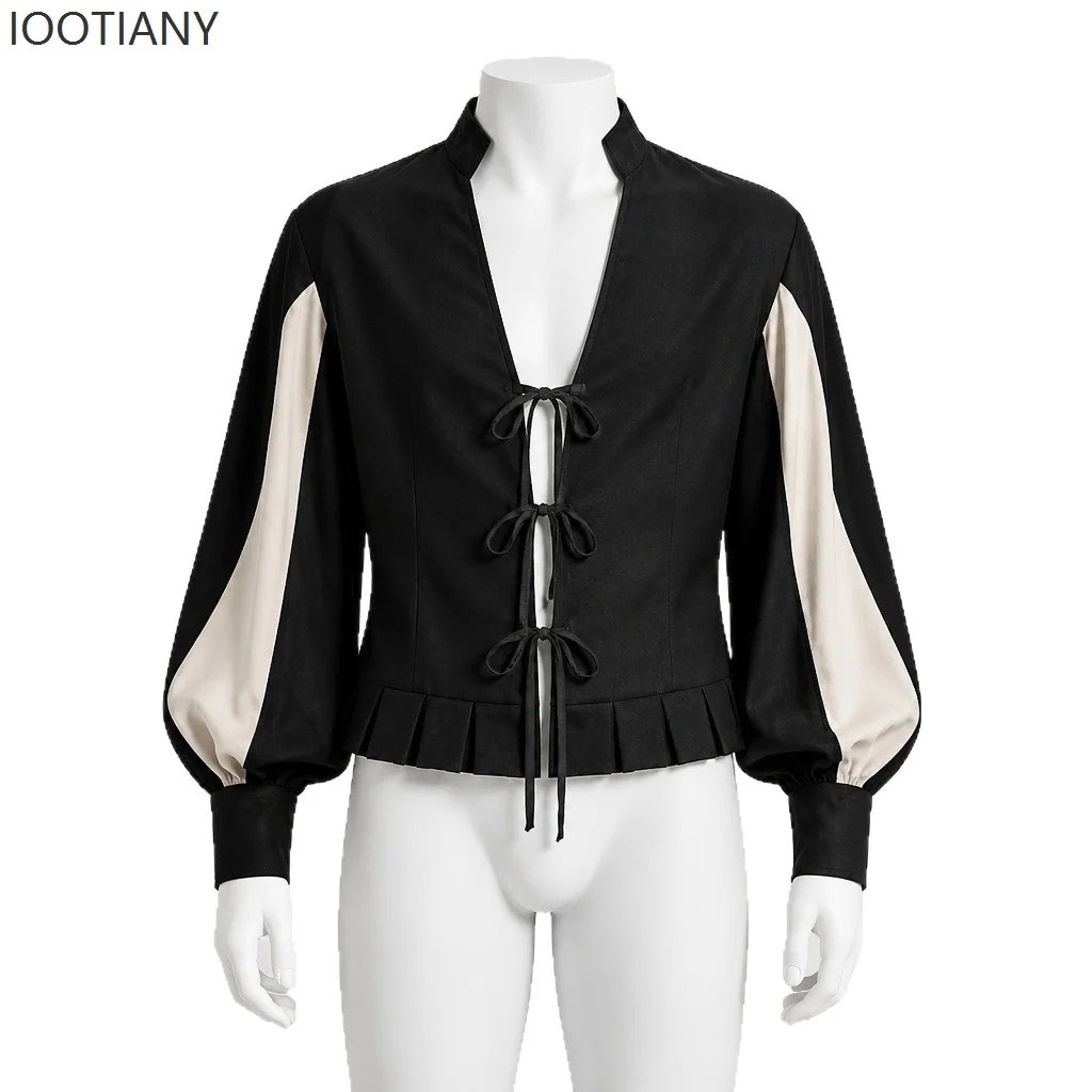 Costume da Uomo Medievale Rinascimentale, Giacca Corta con Maniche a Sbuffo e Lacci, Pantaloni da Pirata Vittoriano per Spettacoli e Cosplay - immagine 3