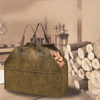 Log Storage Holder Carrier Canvas Firewood Bag Durable Fire Wood Tote Outdoor Portable Organizer 2
