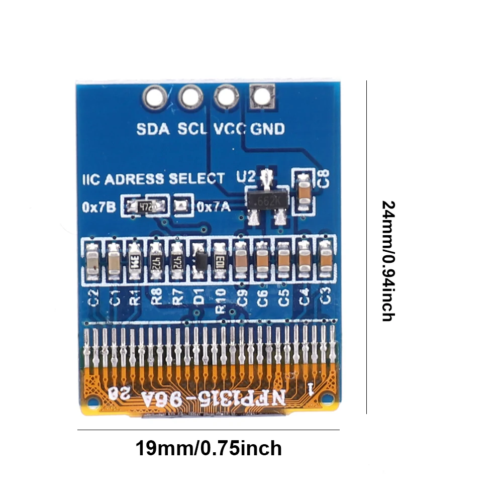 0.66 Inch OLED Display Module 64x48 Pixels LCD Screen Control Board 3.3-5V 4 Pin I2C IIC for Arduino Electronic DIY
