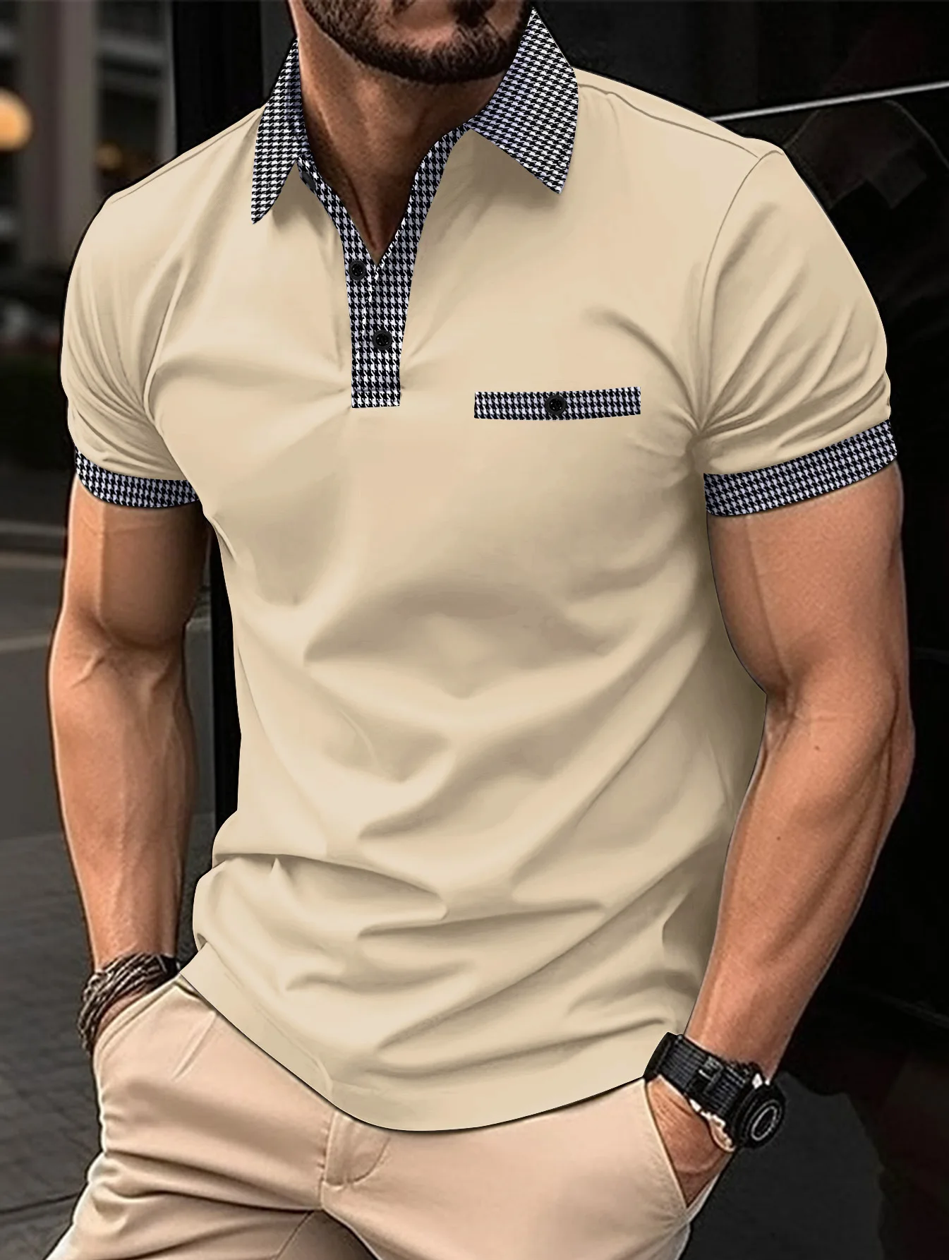 Cross-border Summer Fast-selling Amazon Men's Short-sleeved POLO Shirts Button-down Color Men's Sports POLO Shirts
