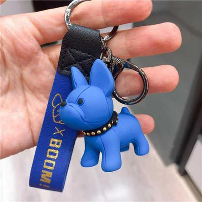 Key Rings Key Chains Car Pendant Key Chain 1PC Punk French Bulldog For Women Bag Car