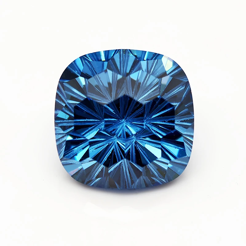 New Blue Cushion Pyrotechnic Cut Cubic Zirconia Stones Loose