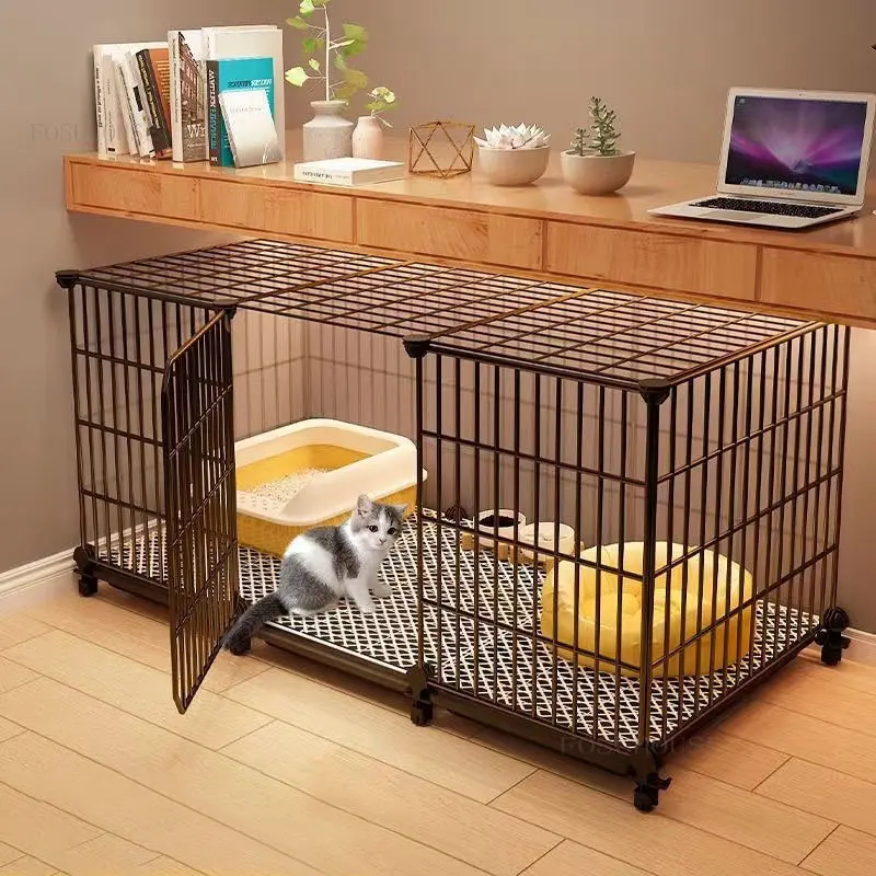 Modern Wrought Iron Cat Cages Indoor Household Cat House Large Capacity