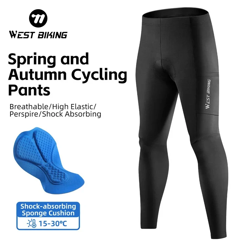 WEST BIKING Cycling Tight Pants Spring Autumn Cool Breathable Bike Long Pants Men Women Pro MTB Road Bicycle Quick Dry Trousers