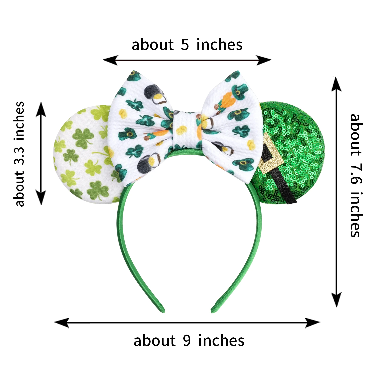 St. Patrick’s Glitter Mouse Ears Headband 2