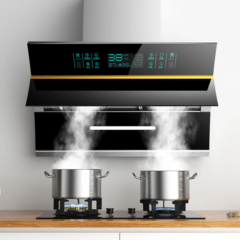 Version 750MM Kitchen Extractor Hood Large Suction Range Hood Wall-Mounted Household Side Suction Exhaust