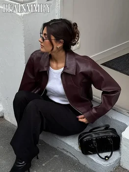Women’s Burgundy Leather Jacket 1