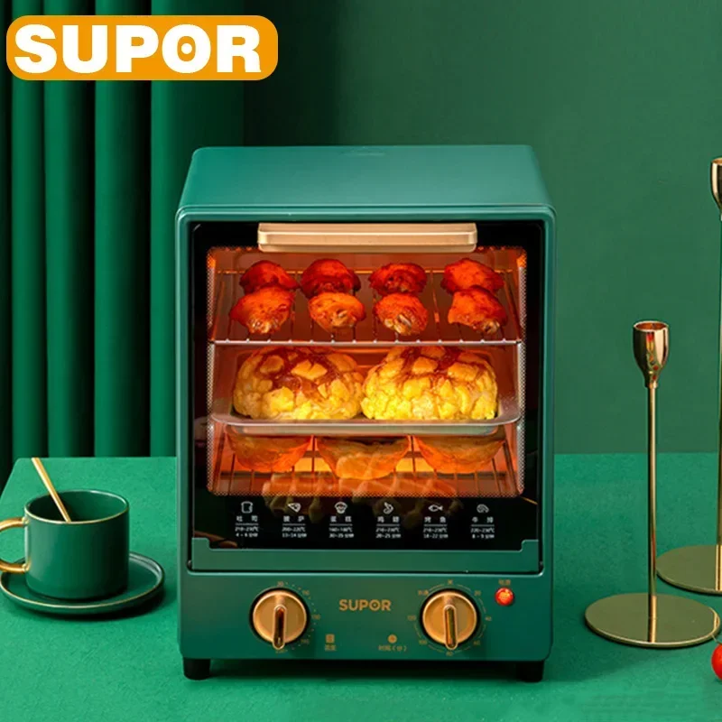 SUPOR Electric Oven Household Baking Small Oven Multifunctional Automatic Cake 15L Large Capacity Portable Kitchen Appliance220V multifunctional rotating storage rack large capacity turn table for kitchen cosmetic organization antislip spin tray for kitchen