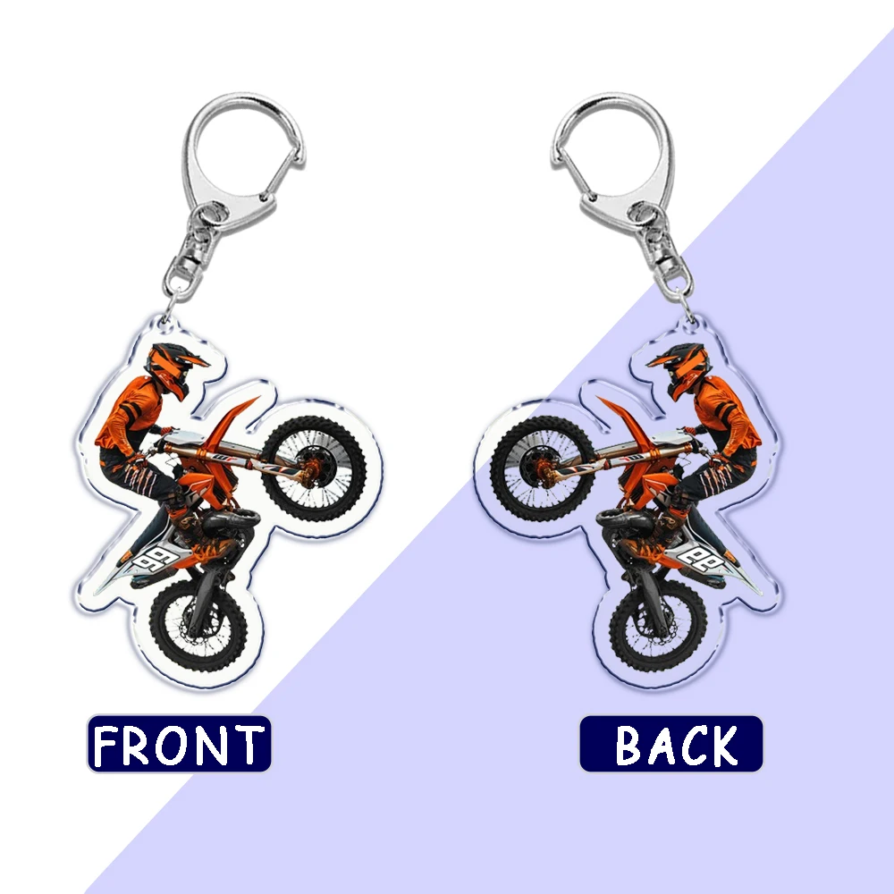 Fashion Motocross Biker Dirt Bike Keychain for Accessories Bag