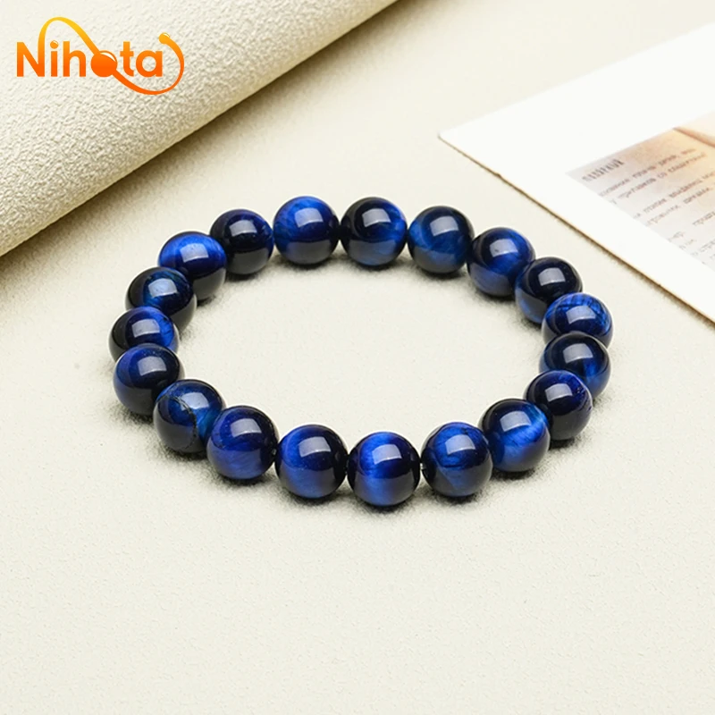 Dark Blue Tiger Eye Bracelet Stone Beads Bangle Gift for Lover Charm Accessories Pulseras Anime Bracelet on Hand Gift Jewelry 2