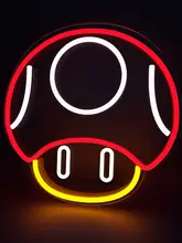  Mushroom Shape Neon Led  Sign Room Decor Aesthetic Good Vibes Gaming Decoration Christmas Decoration Bedroom Night Lamp 31x31 