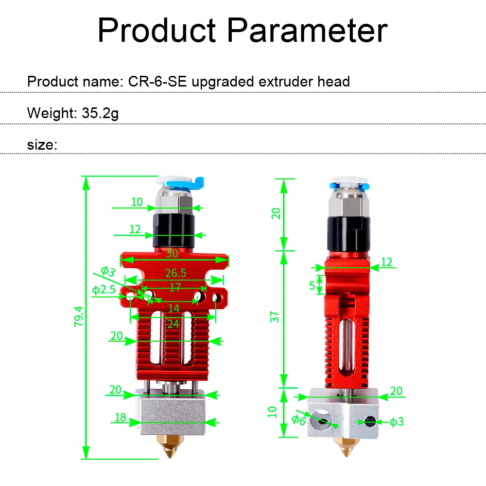 Hotend Peças da Impressora 3d Kit Extrusora Mk8 J-cabeça Extremidade Quente para Creality Cr10 Ender s1 Cr10s Pro Cr6 se Alta Qualidade - Imagem 2