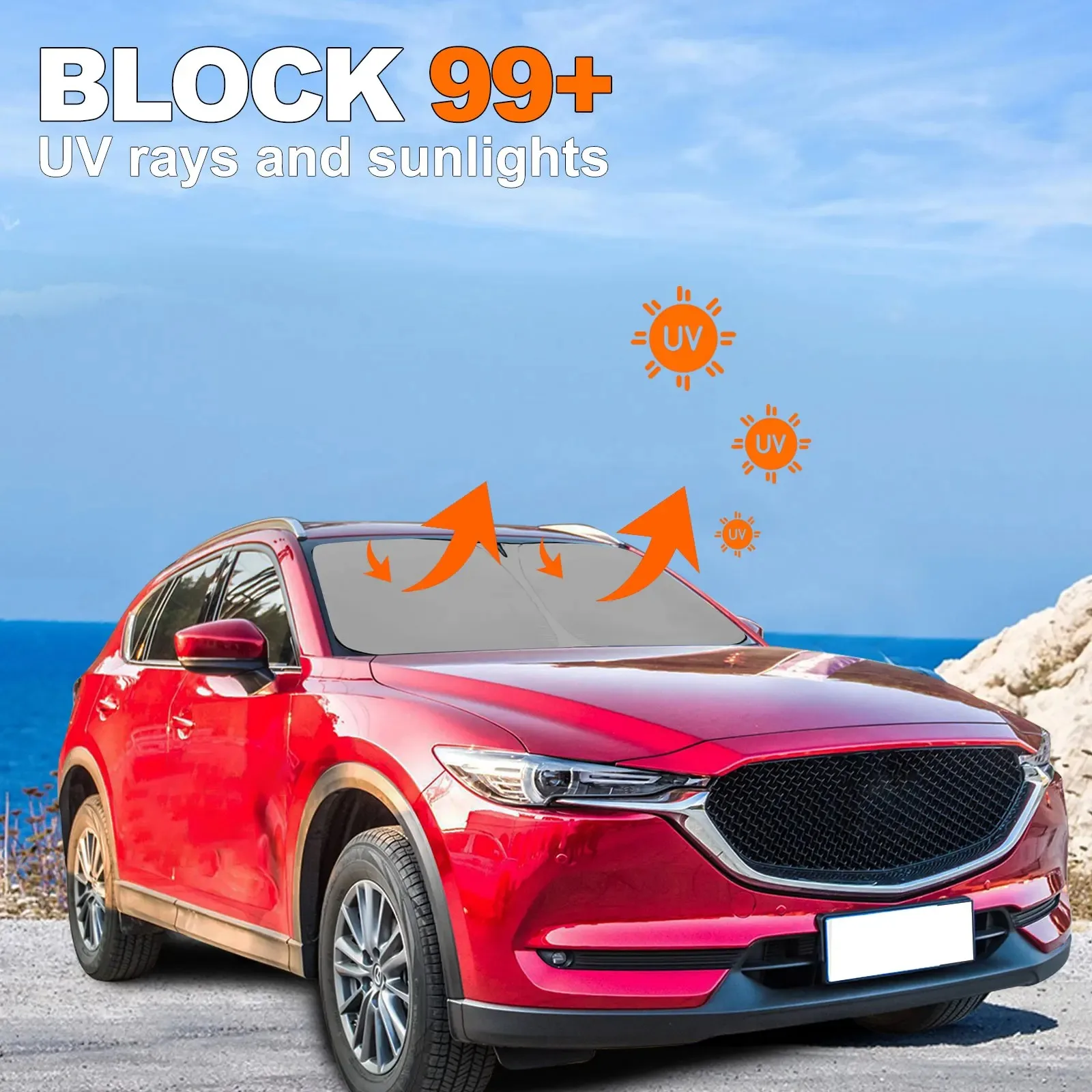 Car Sun Visor Shade 1PCS Front Windshield Internal Sun Visor Folded Stored Block Ultraviolet Rays