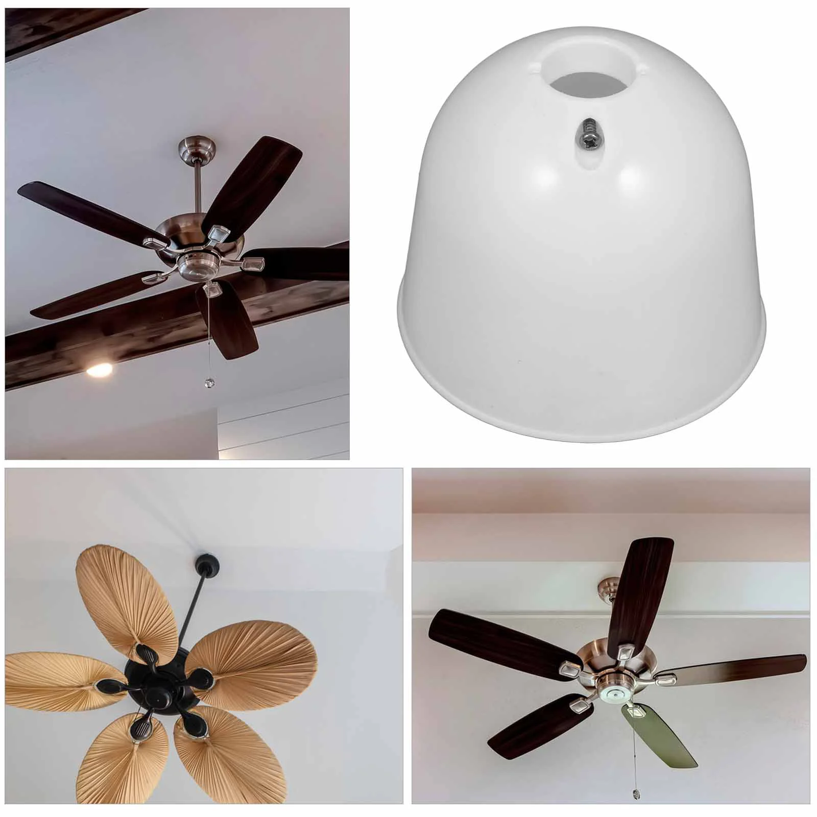 2 Pcs Ceiling Fan Accessories Cup Light Plastic Canopy Bell Shaped Shade Hanging Lamp Protectors Lighting Accessories