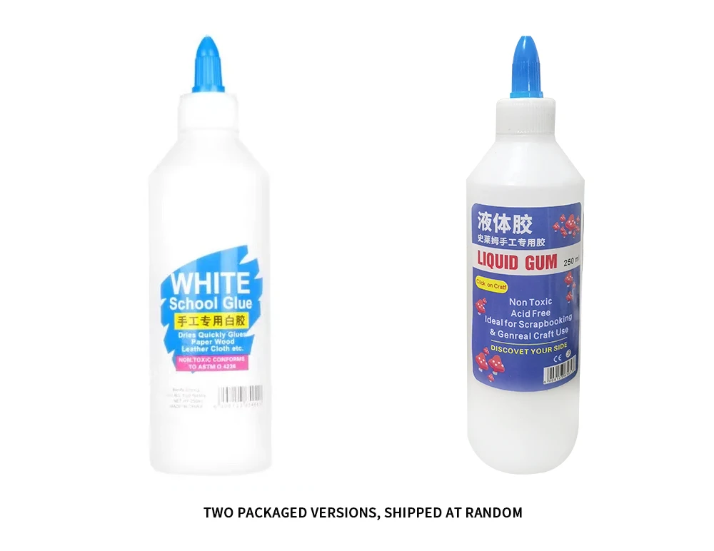 250ml White Glue School Office Supply High-Capacity Fast Dry Liquid Adhesive Student Handwork Paper Crafts Tool Safety Non-Toxic - 6
