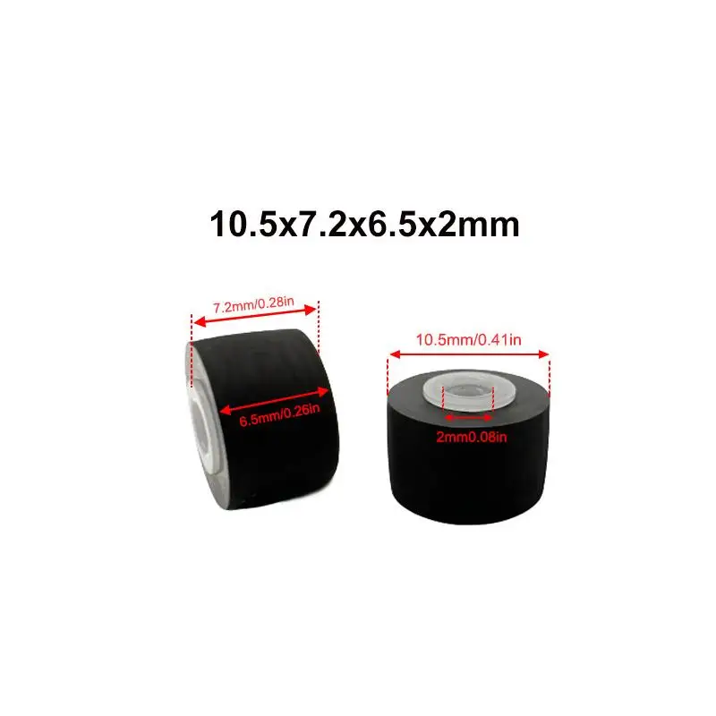 새로운 2Pcs 10.5x7.2x6.5x2mm 테이프 레코더 카세트 플레이어 용 고무 압력 롤러 워크맨 압력 레코더 플레이어 액세서리