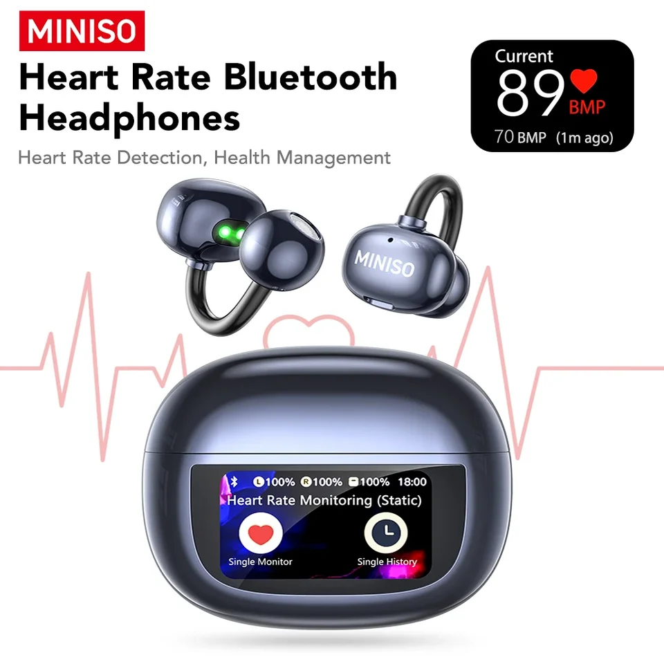 MINISO ワイヤレスイヤホン MS212 MINISO MS212 Bluetooth V6.0 イヤホン OWS イヤークリップ イヤホン