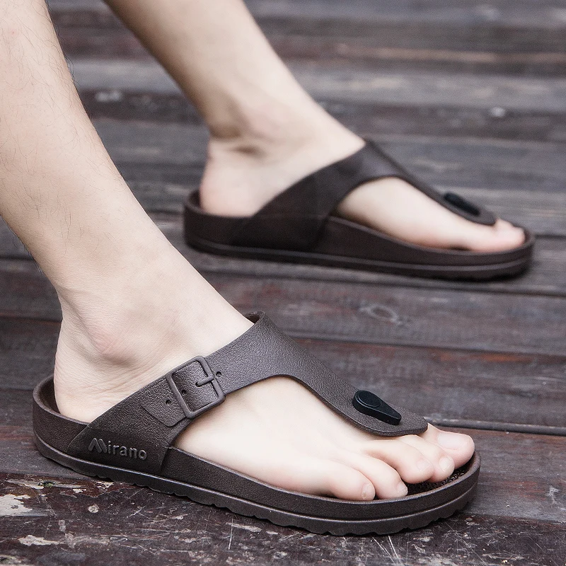2026 New Summer Flip-flops for Men, Anti-slip, Trendy and Casual Solid-color Beach Shoes - 5