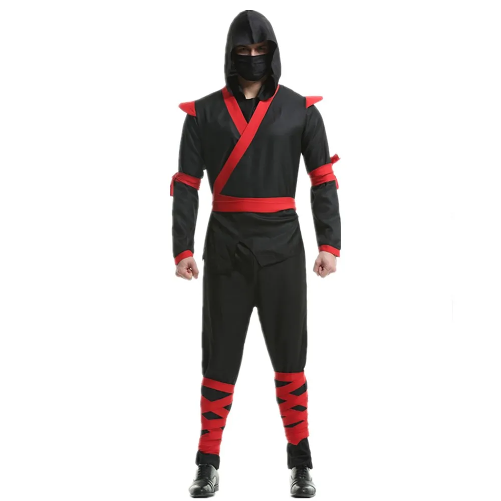 Men Japan Samurai Costumes Ninja Cosplay Clothes Suit For Adult Ninja Halloween Carnival Fancy Party Dress