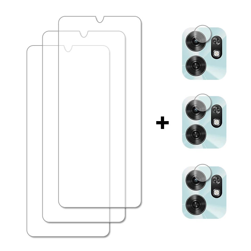 Clear HD Tempered Glass Screen Protector with Rear Camera Lens Film