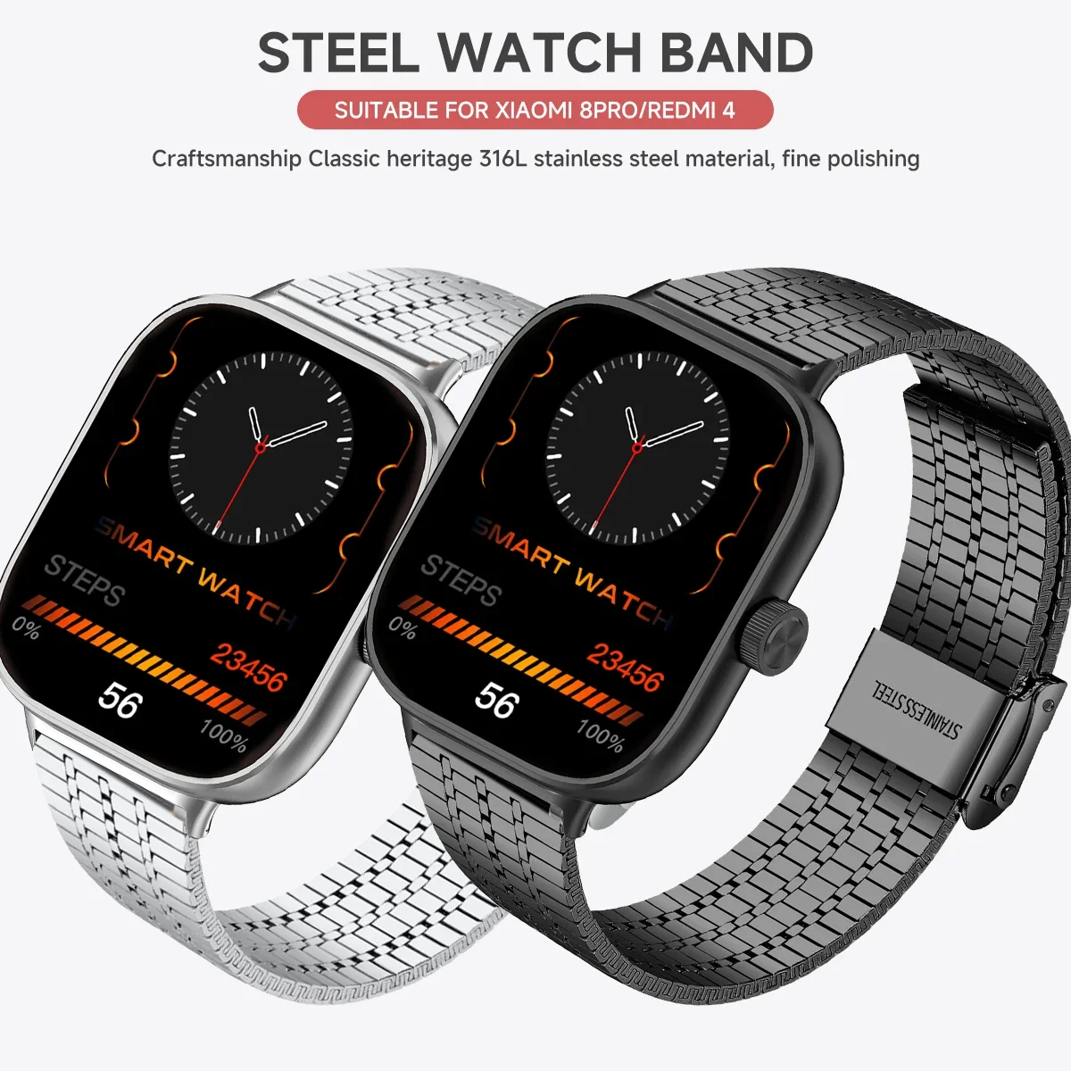 Sleek Stainless Steel Mesh Strap Replacement Watchband