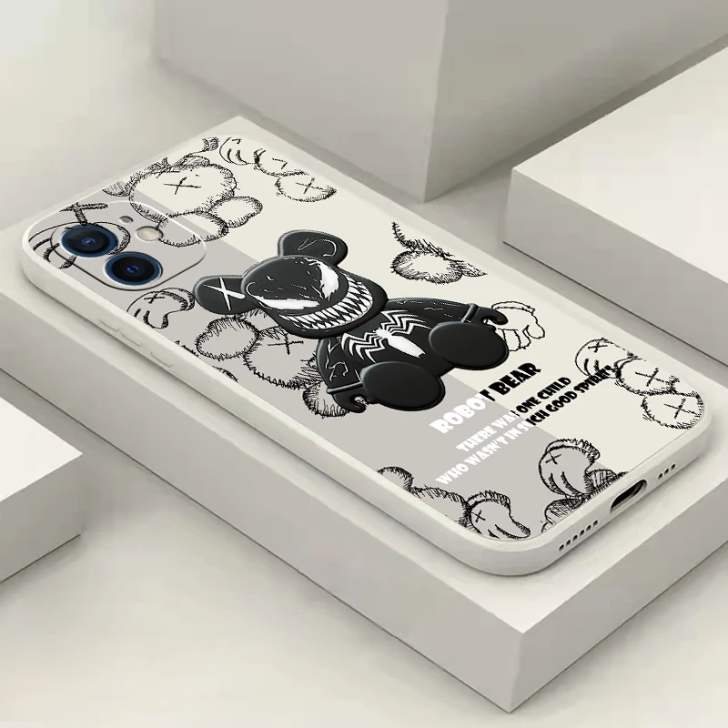 Модный Роскошный ультра крутой чехол с медведем для Apple iPhone 11 12 13 Pro Mini X XR XS Max 6 6s 7 8
