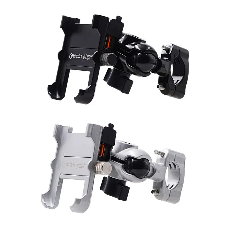 

Metal Motorcycle for Smart Phone Mount with for QC USB Quick Motorbike Mirror Handlebar Stand Holder Waterpr