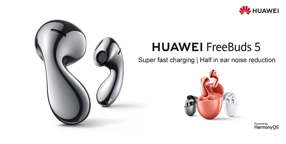 HUAWEI FreeBuds 5 Wireless Earbuds - Bluetooth Earphones with Noise  Cancelling - Curved in Ear Headphones with Optimal Fit - Long Battery Life  and